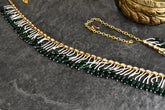 Kundan Green Drops Pearl Strings Waist Belt - The Pashm